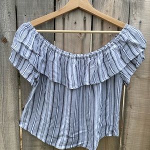 Socialite off shoulder ruffle sleeve top